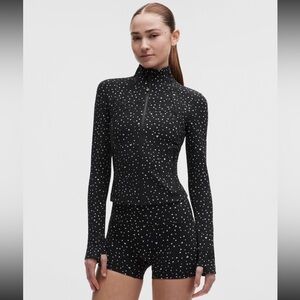 Lululemon Define Cropped Jacket Nulu Heart Scatter dot print sz 10 NWT
